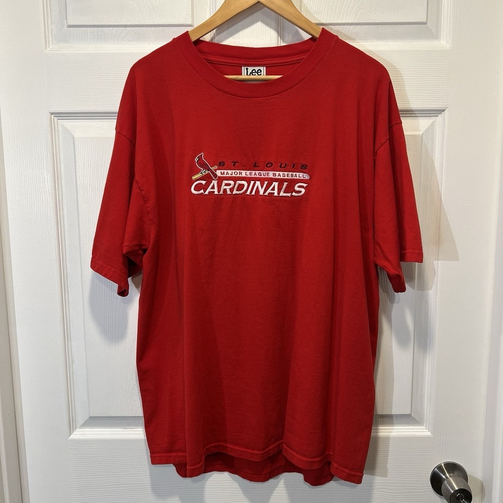 St Louis Cardinals Stitched Lee Sport Vintage T-Shirt Size XL MLB Baseball Red